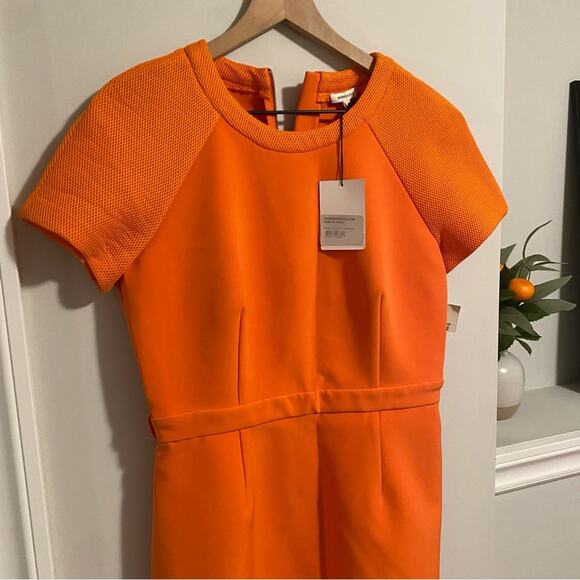 NWT Manoush Orange Eyelet Sheath Mini Dress Small - Picture 7 of 13